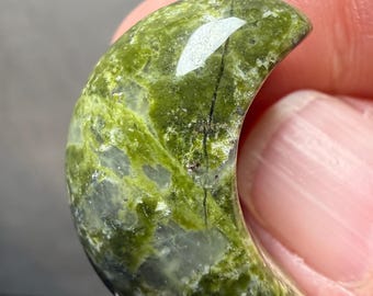 Dragon Bloodstone Silver Moon Pendant #2