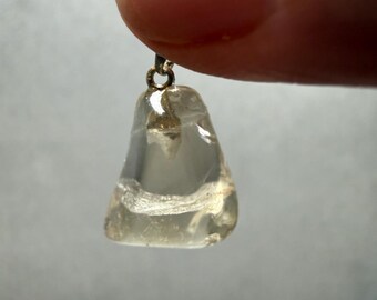 Citrine Water Clear Silver Pendant #2