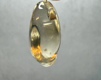 Citrine Water Clear Silver Pendant #6