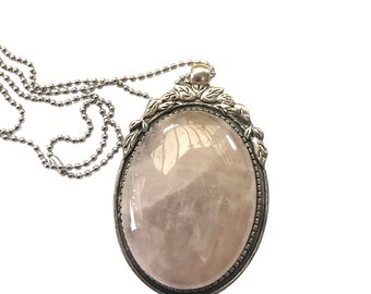 Rose quartz pendant, Rose quartz jewelry, rose quartz necklace, pink pendant, blush pendant, pink stone pendant, gift, heart chakra