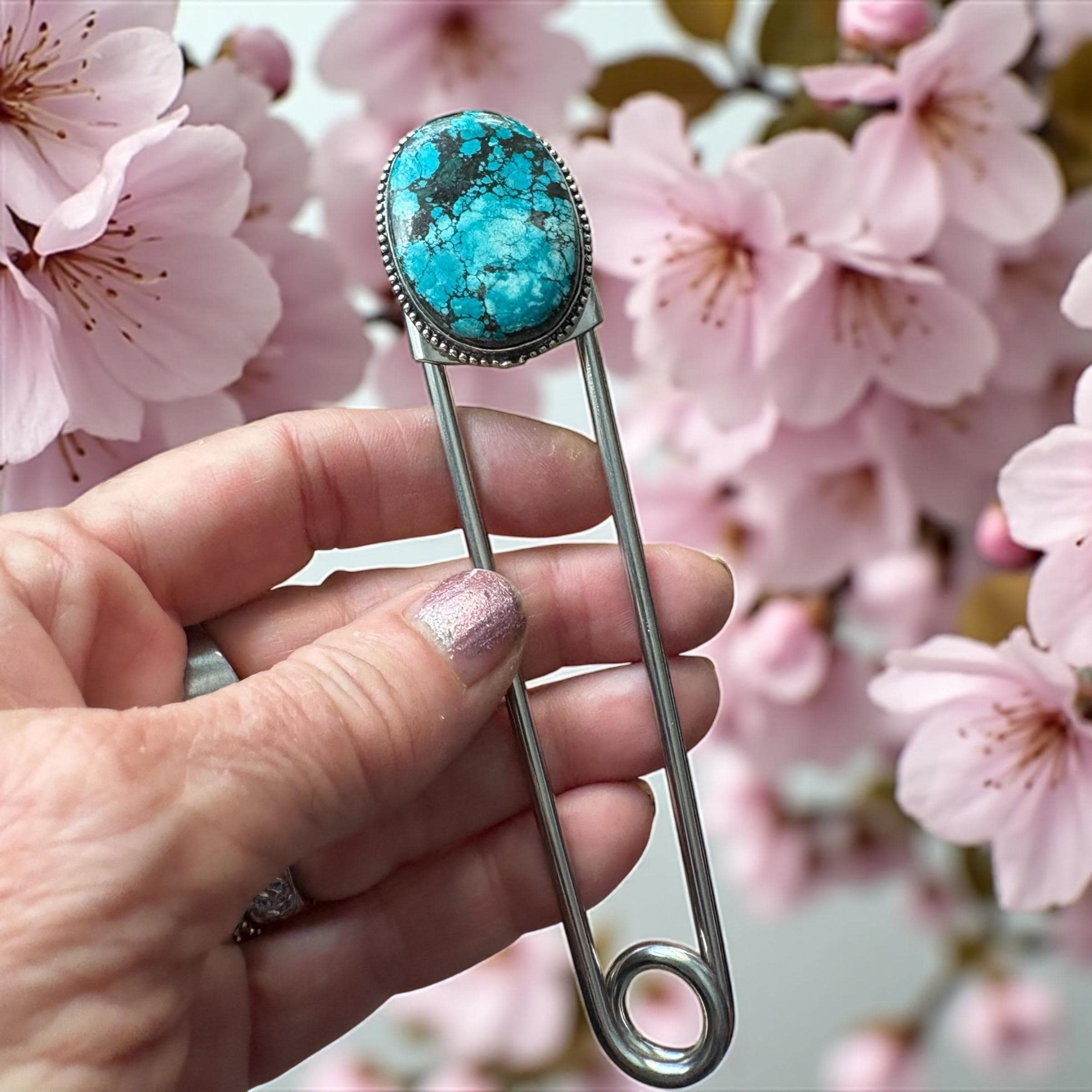 Turquoise Safety Pin - Etsy