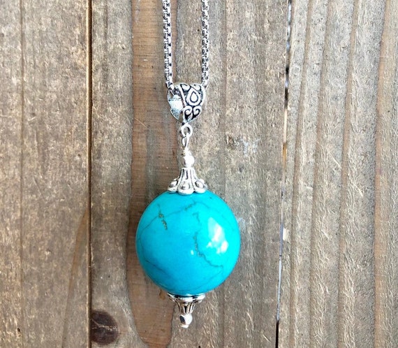 Turquoise ball pendant