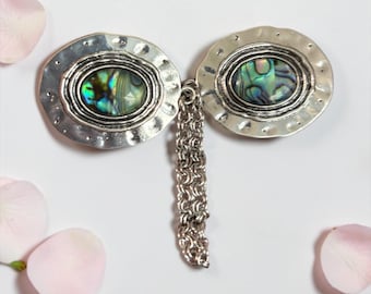 Abalone Sweater Clip, Cardigan Clasp, Pashmina Shawl Closure