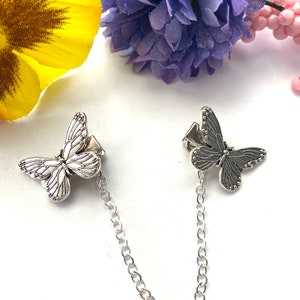 Butterfly Sweater clip, sweater clasp, cardigan clip, Pashmina clip, sweater closure, shawl clip