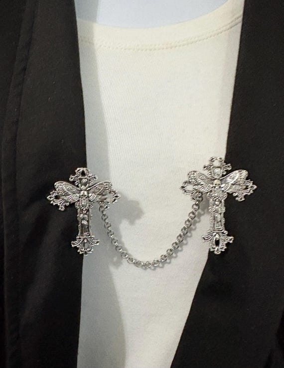 Moth Skull Sweater Clip, Cardigan Clasp, Shawl Closure