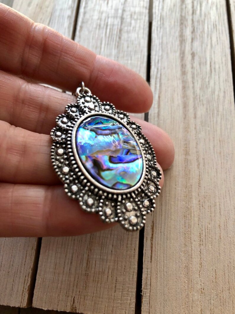 Abalone Necklace Blue green jewellery Paua Shell Jewelry gifts Abalone Shell Pendant Abalone Jewelry Abalone Earrings Shell Jewelry