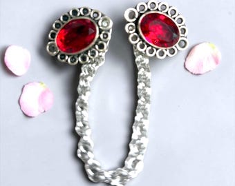 Garnet Sweater Clip: Cardigan Clasp, Shawl Closure