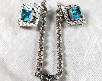 Blue Topaz Sweater Clip, Shawl Clasp, Pashmina clip