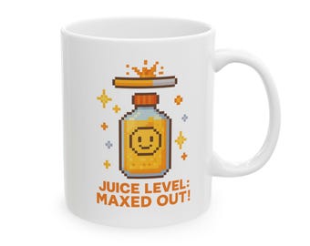 Pixel Juice Mug, Funny Gamer Kid's Energy Cup