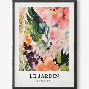 Wildflower Garden Botanical Print: Romantic Boho Wall Art (Digital Download)