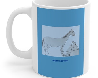 Horse Mom, Mom and Me Baby Blue Mug