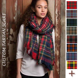Custom Blanket Scarf for Women Scottish Handmade Ladies Tartan Wraps Available in 50+ Tartans Highland Plaid Girls Stole Warm Winter Scarves