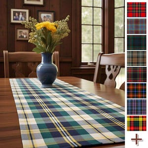 Handmade Custom Tartan Table Runner Scottish Dining Table Cover Cloth is Available in 50+ Tartans Plaid Farmhouse Celtic Irish Table Runners