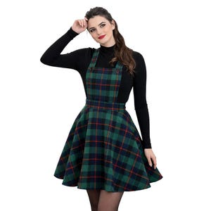 fitted lace wedding dress Unique Vintage Plus Size Red Plaid Wide Leg Overalls main image 0