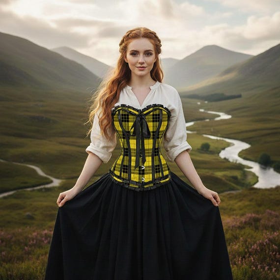 Bespoke Corsets for Womens Dress Scottish Highland Dress Custom Tartan Vintage Ladies Fashion Plaid Costume Corset Available in 60+ Tartans