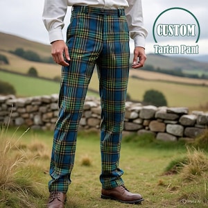Scottish Tartan Pant For Men Handmade Tartan Trousers Highland Plaid Pants Man Plaid Golf Tartan Pants Custom Trews Available in 50+ Tartans