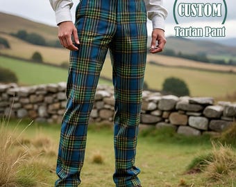 Scottish Tartan Pant For Men Handmade Tartan Trousers Highland Plaid Pants Man Plaid Golf Tartan Pants Custom Trews Available in 50+ Tartans