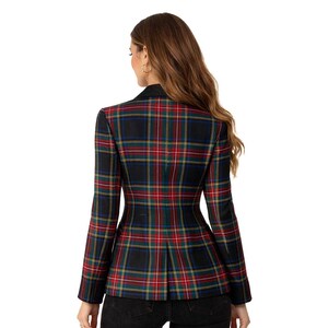 Custom Plaid Blazer Women Long Coat is Available in 50+ Tartans Scottish Jacket Ladies Plaid Blazer Handmade Girls Blazer Plaid Jacket Coats image 3