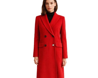 Custom Blazer Coat Women Made to Measure Winter Wool Fashion Ladies Long Coats Available in 9 Colors