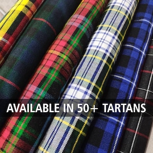 Custom Scottish Heritage Tartan Fabric in 13oz Material with 54&quot; Width by Yards Available in 50+ Highland Tartans Plaid for Different Clans