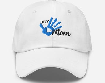 Boy Mom Hat, Mothers Day Gift, Gift for Mom, Boy Mom Adjustable Baseball Cap, Embroidered Boy Mom Hat, Boy Mom Dad Hat, Cotton Baseball Cap