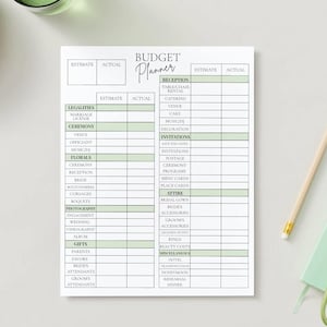 Planificador/Lista de verificación y seguimiento del presupuesto de boda (formato PDF)