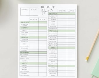 Planificador/Lista de verificación y seguimiento del presupuesto de boda (formato PDF)