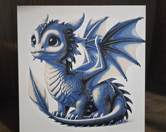 3D Baby Blue Dragon: Dragon Art