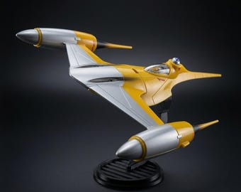 Star Wars Micro Galaxy Squadron Naboo N-1 Starfighter Stand | Rotatable 3D Printed Display