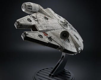 Star Wars Micro Galaxy Squadron Millennium Falcon Stand | Rotatable 3D Printed Display