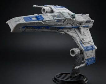 Star Wars Micro Galaxy Squadron E-Wing Rebel Starfighter Stand | Rotatable 3D Printed Display
