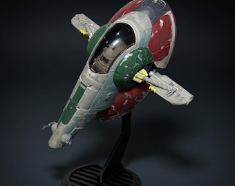 Star Wars Micro Galaxy Squadron Boba Fett's Starship Rotatable Flight Stand
