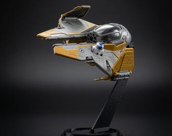 Star Wars Micro Galaxy Squadron Jedi Interceptor Rotatable Flight Stand