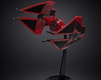 Star Wars Micro Galaxy Squadron Major Vonreg’s Tie Interceptor Stand | Rotatable 3D Printed Display