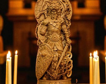 Tyr Statue, Norse God Tyr, Tyr Altar Figure, Norse God Statue, Carved God Statue, Viking Mythology, Norse Altar, Altar Figurine