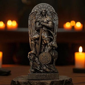 Black Azazel Statue, Black Fallen Angel Statue, Azazel Goetia Figure, Goetia Demon Statue, Black Demon Statue, The Lesser Key of Solomon