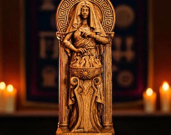 Hestia Statue, Greek Goddess Hestia, Greek Goddess Figure, Greek Statue, Greek Mythology, Greek Sculpture, Pagan Figure, Greek Gods