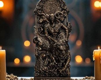 Black Asmodeus Statue, Goetia Demon Figure, Occult Statue, Demon Statue, Demonology, Satan Statue, Carved Pagan Decor, Pagan Altar