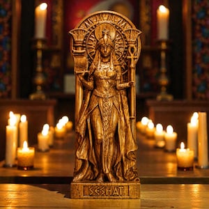 Seshat Statue, Egyptian Goddess Seshat, Seshat Altar Figure, Egyptian Mythology, Pagan Goddess Figure, Pagan Altar, Egyptian Sculpture