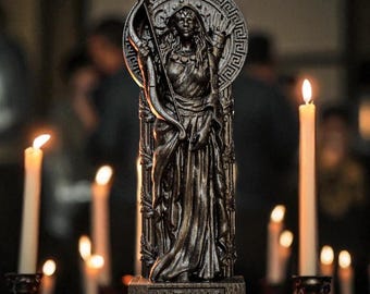 Black Artemis Statue, Artemis Greek Goddess, Greek Mythology, Greek Goddess Figurine, Greek Altar, Goddess of the Hunt, Carved Pagan Statue
