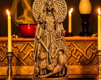 Figura Freyja, Deusa Nórdica Freyja, Estátua Freyja, Deusa Pagã, Deusa Nórdica, Estátua Viking, Figura Nórdica, Mitologia Nórdica, Altar Pagão