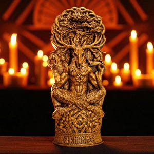 Cernunnos Statue, Horned God Figure, Forest God Figurine, Cernun Celtic God, Celtic Mythology, Celtic Statue, Pagan God Statue, Pagan Altar