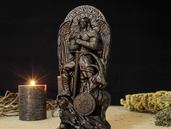 AZAZEL ブラックメタル　blackl Black Azazel Statue, Black Fallen Angel Statue, Azazel Goetia
