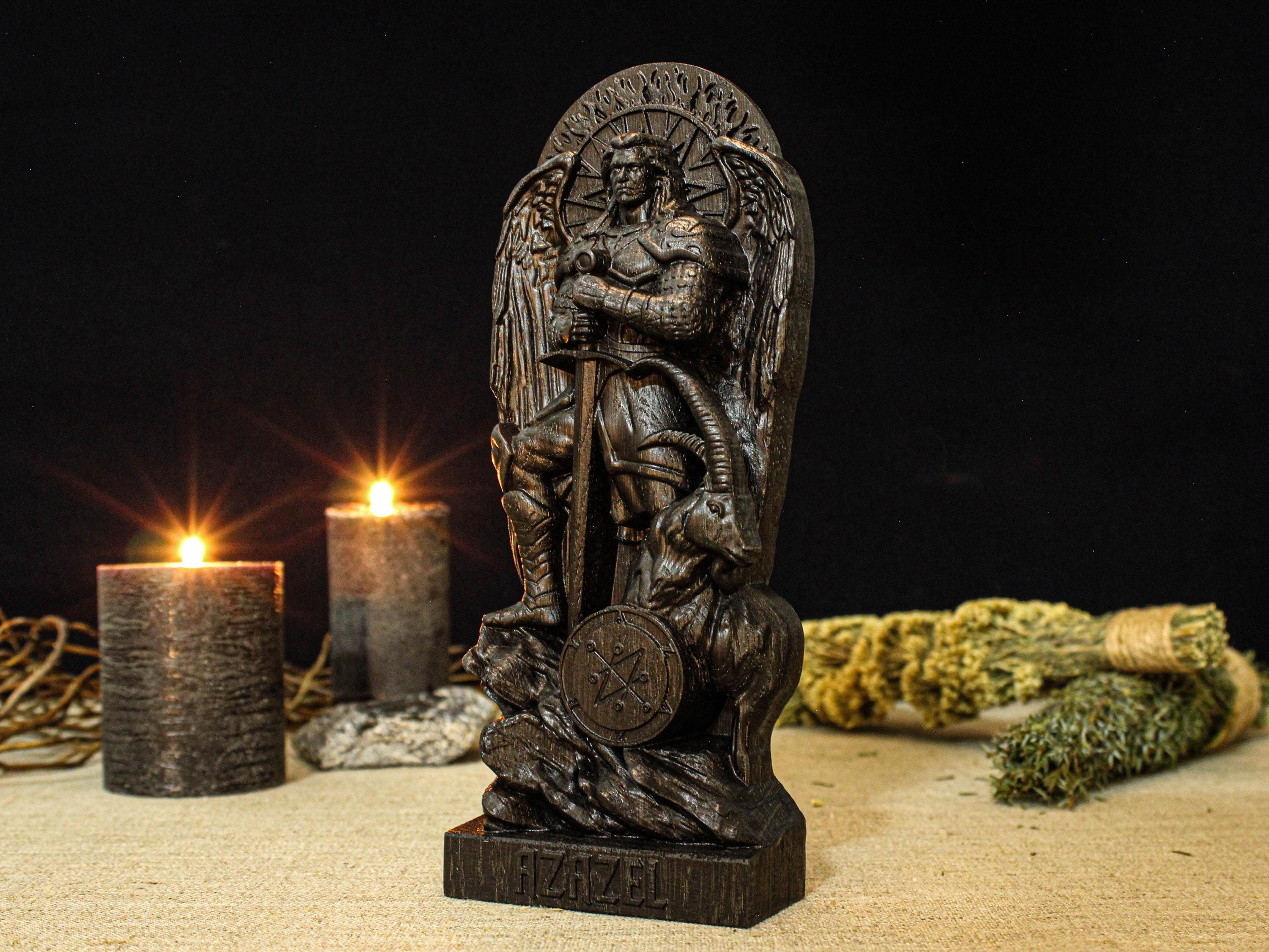 AZAZEL ブラックメタル　blackl Black Azazel Statue, Black Fallen Angel Statue, Azazel Goetia