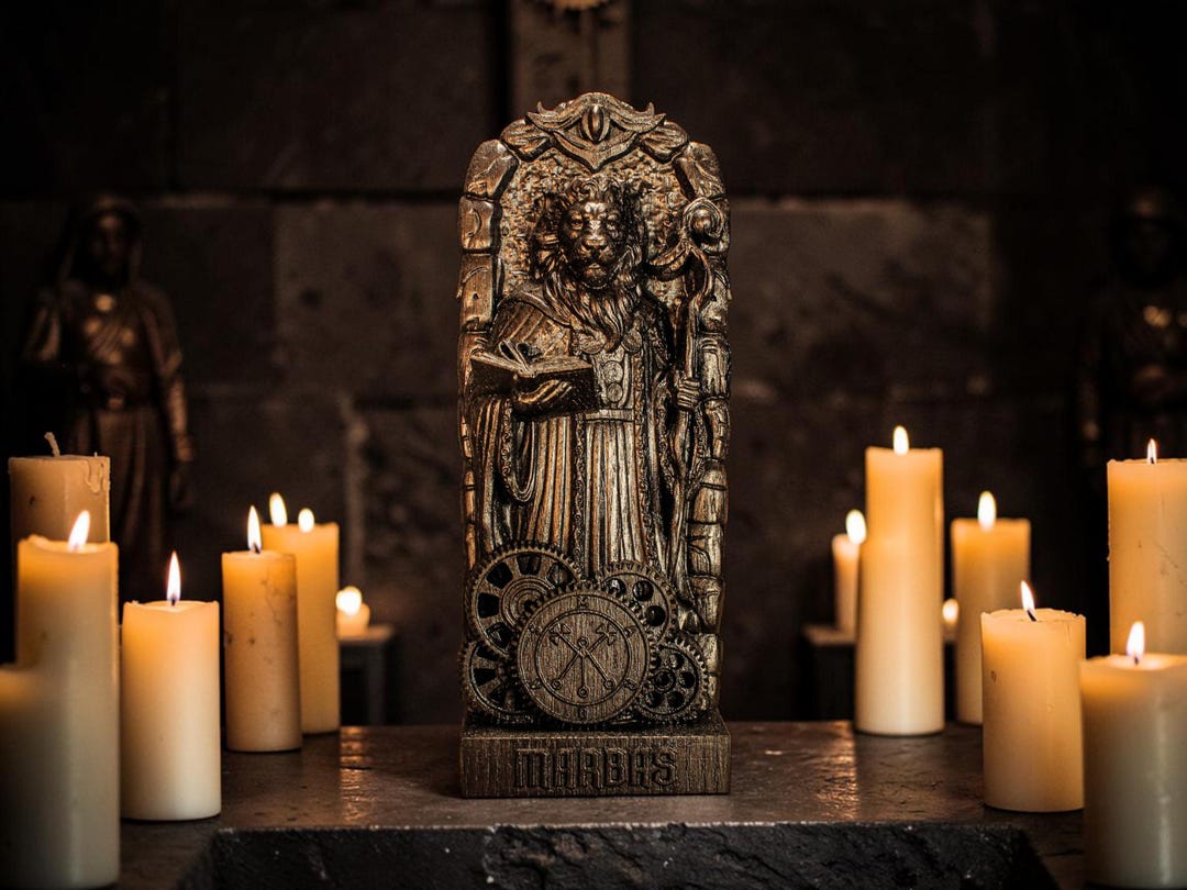 Black Marbas Statue, Marbas Goetia Figure, Occult Statue, Demon Statue ...