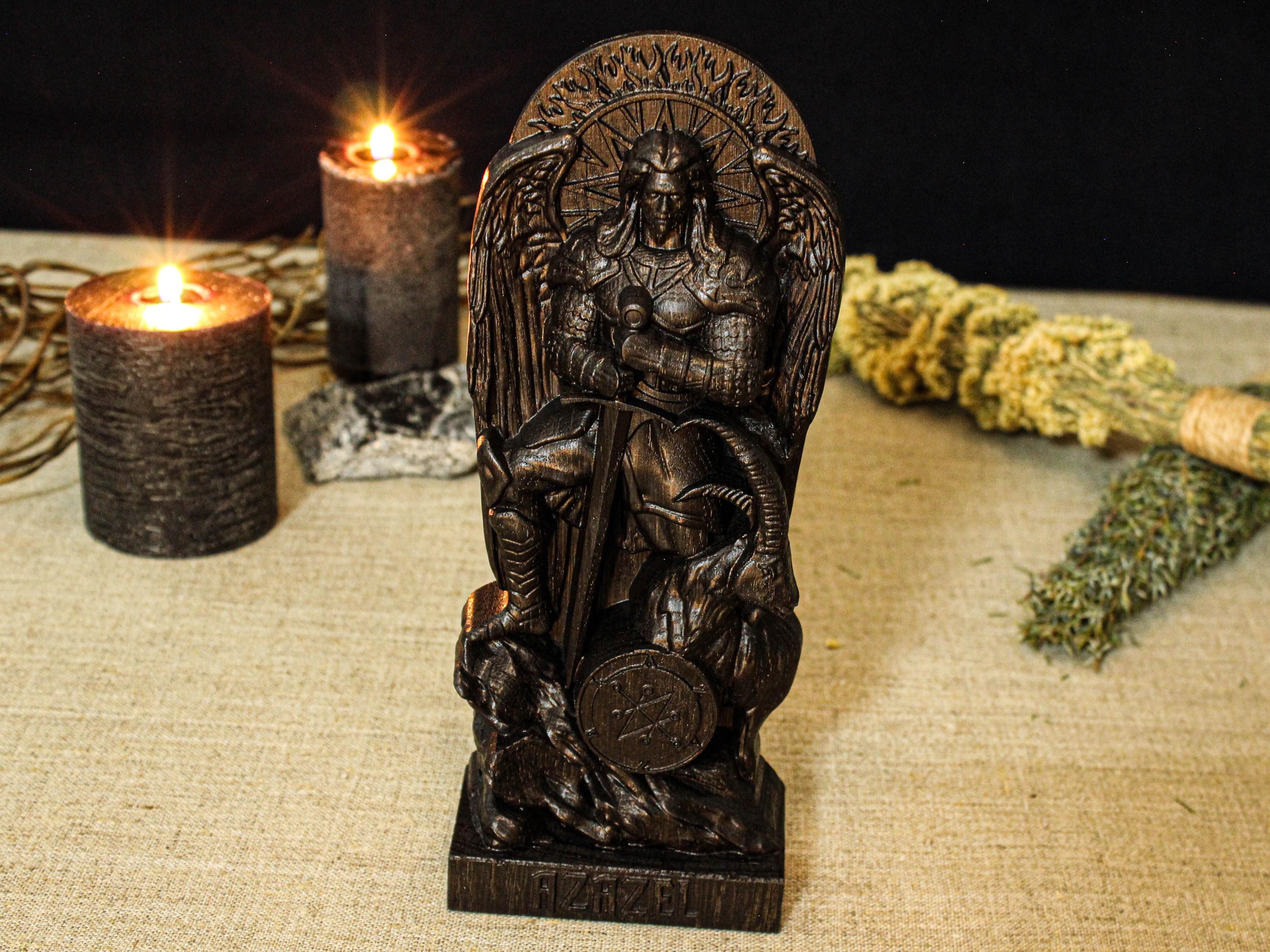 AZAZEL ブラックメタル　blackl Black Azazel Statue, Black Fallen Angel Statue, Azazel Goetia