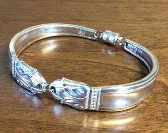 CANDLELIGHT - Upcycled Danish Princess Silverware Bracelet SIZE L