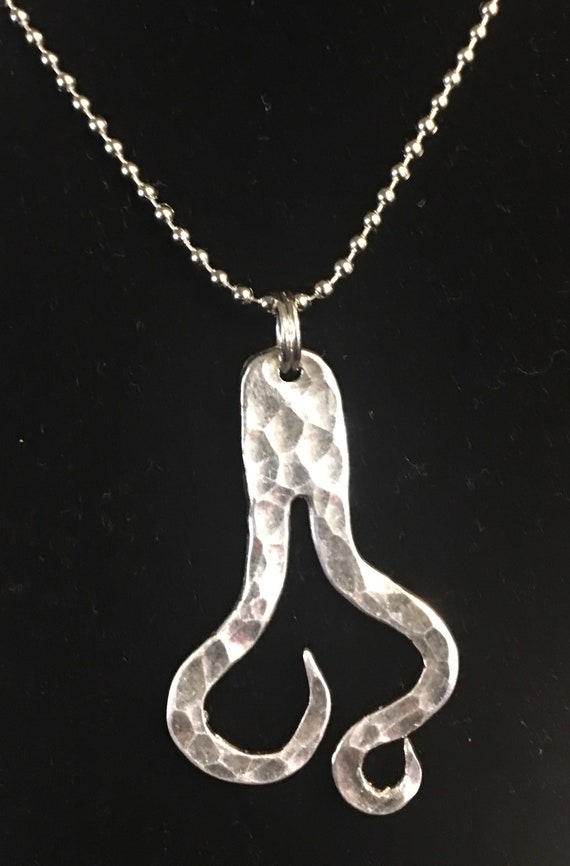 Two Tine Twister Vintage Upcycled Silver Fork Pendant