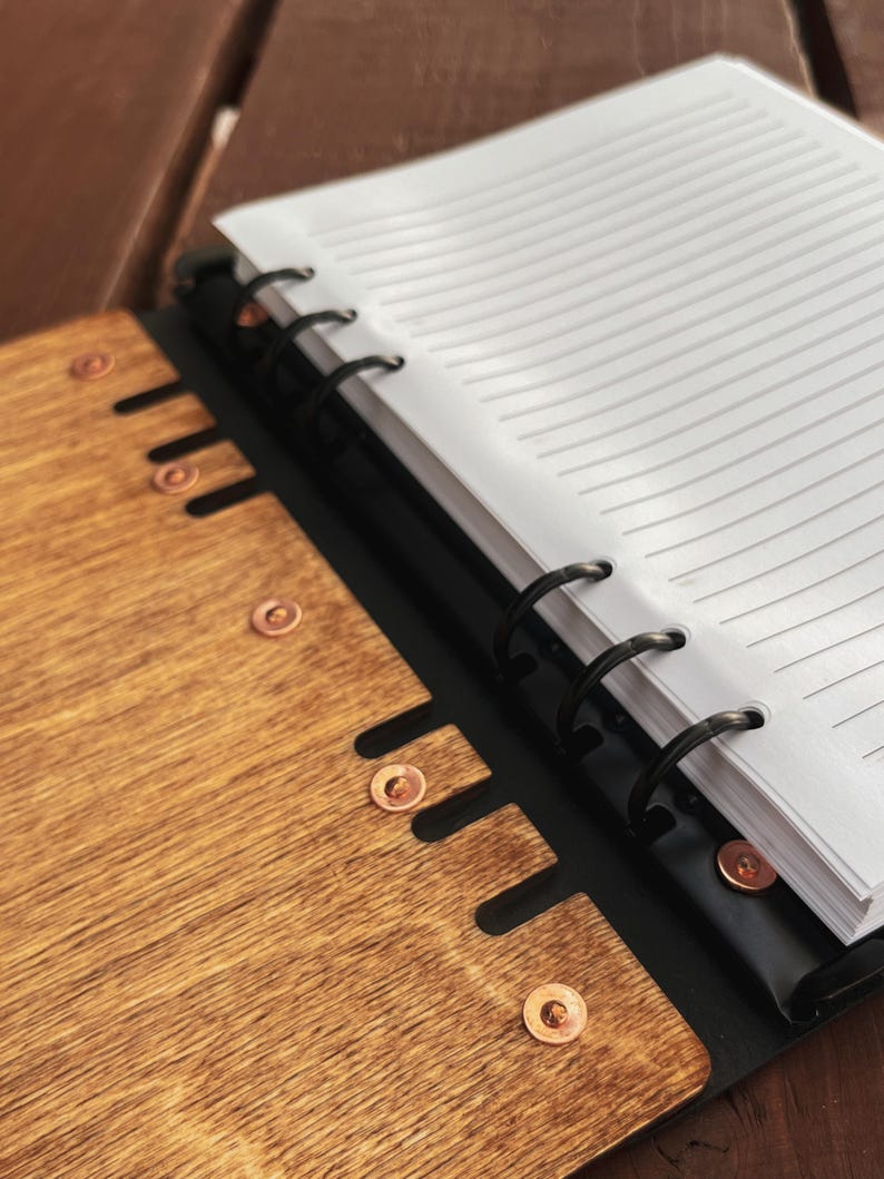 Notebook Rivet Images Handcrafted A5 Wood and Leather Notebook - Etsy