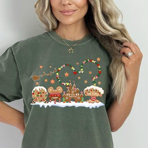 Comfort Colors® Disney Gingerbread Castle Shirt, Christmas Castle, Disney Christmas Shirt, Mickey Christmas Shirt, Disney Christmas Family